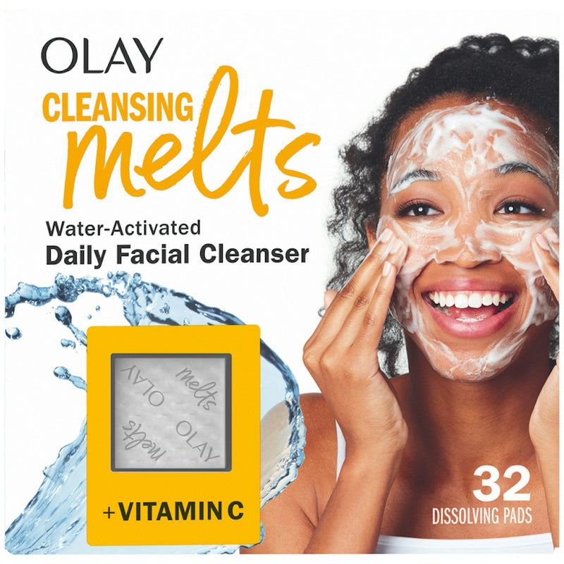Olay Olay Face Cleansing Melts with Vitamin C - 32 ct. Water-Activated Pads Facial Cleansers White Smoke