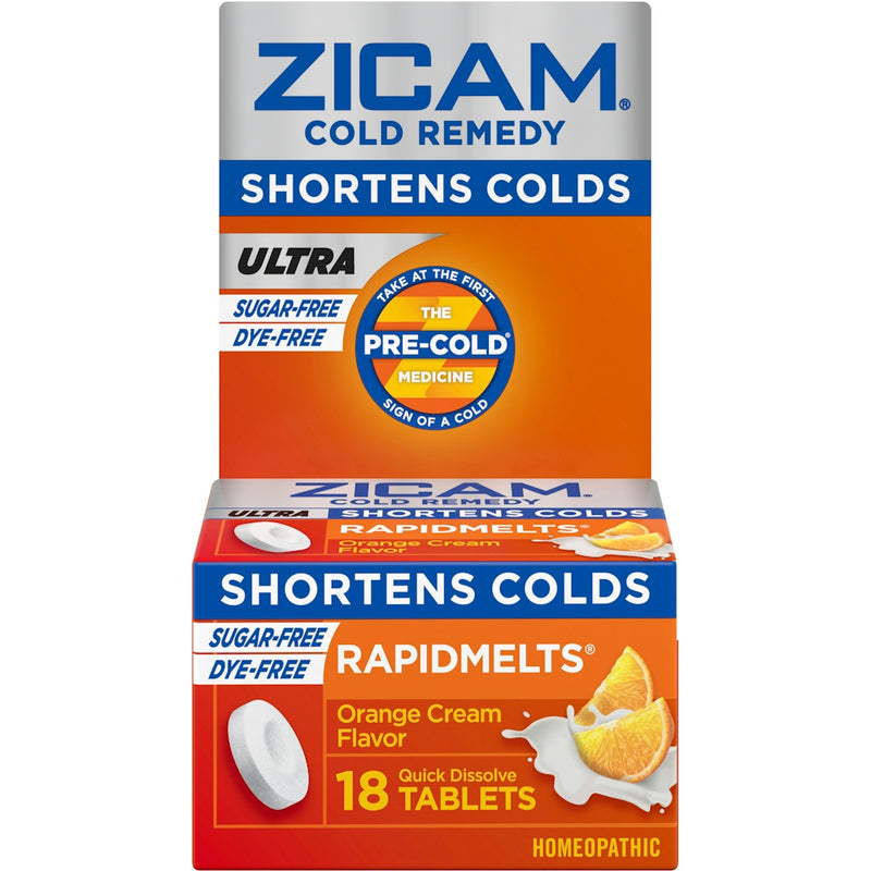 Zicam Zicam Zinc Cold Remedy Ultra Rapid Melts Quick Dissolve Tablets Orange Cream Flavor 18ct Health & Beauty White Smoke
