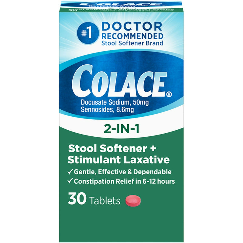 Colace Colace® 2-in-1 Stool Softener + Stimulant Laxative Tablets Health & Beauty Sea Green