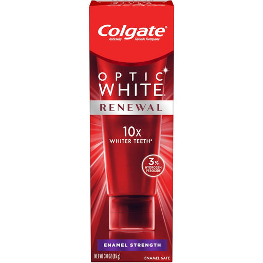 Colgate Colgate Optic White Renewal Teeth Whitening Toothpaste, Enamel Strength, 3 Oz Tube Toothpaste Orange Red