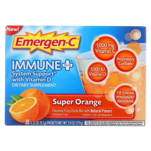 Emergen-C Emergen-C Immune Plus Super Orange Dietary Supplement (Pack of 30) Dietary Supplement Steel Blue Default Title