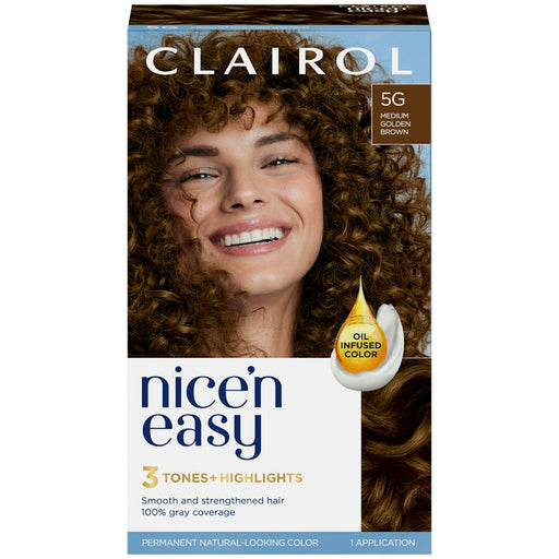 0 Nice 'N Easy Medium Golden Brown 5G Permanent Hair Color 1 Ea Box Hair Color Black Default Title