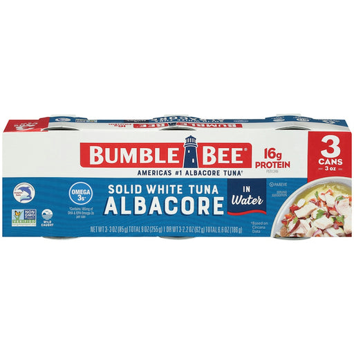 Bumble Bee Bumble Bee Tuna Solid White Albacore In Water 3PK 3oz Cans Soups & Broths Misty Rose