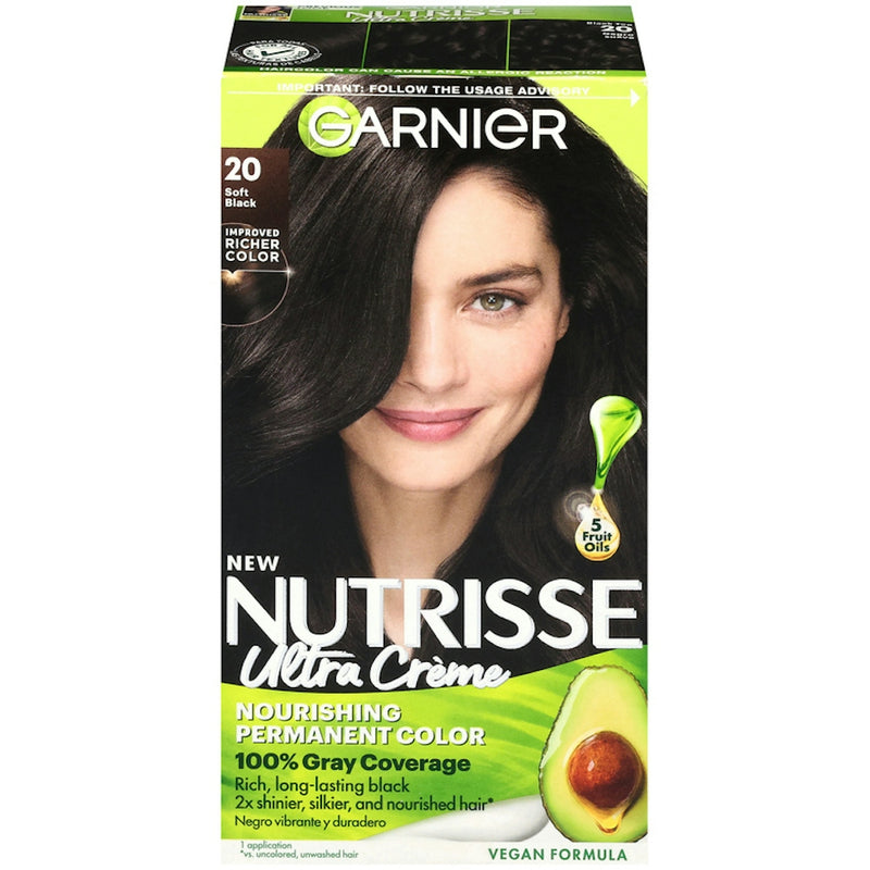 Nutrisse Nutrisse Garnier Nourishing Permanent Hair Color 20 Soft Black Hair Color Black