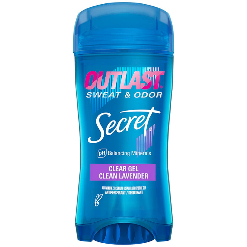Secret Secret Outlast Antiperspirant/Deodorant, Clean Lavender, Clear Gel Deodorant Dark Cyan