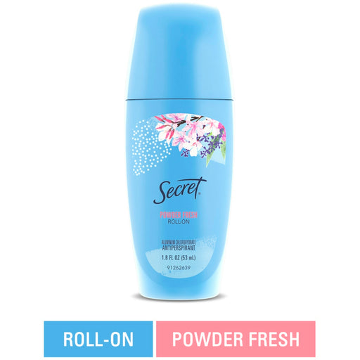 Secret Secret Antiperspirant, Powder Fresh, Roll On 1.8 Fl Oz Deodorant White Smoke