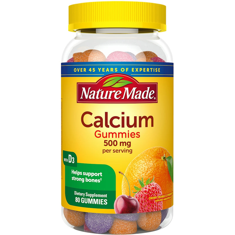 Nature Made Nature Made Calcium Gummies 500 Mg Per Serving With Vitamin D3 Cherry, Orange & Strawberry Vitamins & Supplements White Smoke