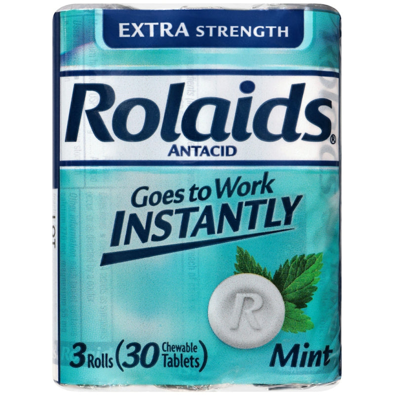Rolaids Rolaids Tablets Extra Strength Mint Tablets  Antacid  3-10 Tablets Rolls Health & Beauty Sky Blue