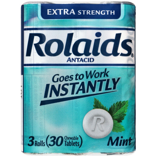 Rolaids Rolaids Tablets Extra Strength Mint Tablets  Antacid  3-10 Tablets Rolls Health & Beauty Sky Blue