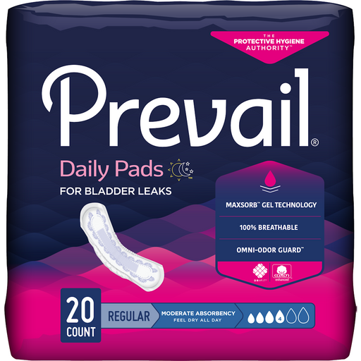 Prevail Prevail Daily Pads Moderate Absorbency Regular 9 X 20 Ct Pads-Absorbent Daily Pads Midnight Blue