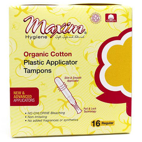 Maxim Hygiene Products Maxim Hygiene Products Organic Cotton Plastic Applicator Tampons, Regular Tampons Khaki
