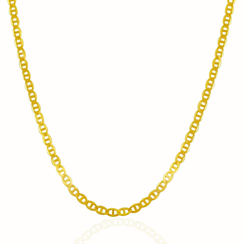 Bids.com 3.2mm 14k Yellow Gold Mariner Link Chain Necklaces White Smoke 16 / Yellow Gold,18 / Yellow Gold,20 / Yellow Gold,22 / Yellow Gold,24 / Yellow Gold