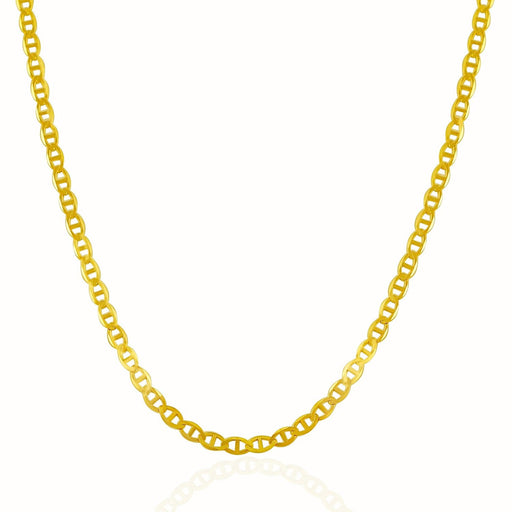 Bids.com 3.2mm 14k Yellow Gold Mariner Link Chain Necklaces White Smoke 16 / Yellow Gold,18 / Yellow Gold,20 / Yellow Gold,22 / Yellow Gold,24 / Yellow Gold