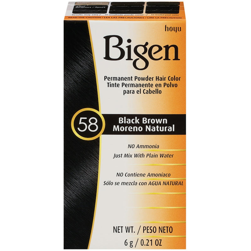 Bigen Bigen Permanent Powder Hair Color - 58 Black Brown - Ammonia Free - 0.21 oz Hair Color Black