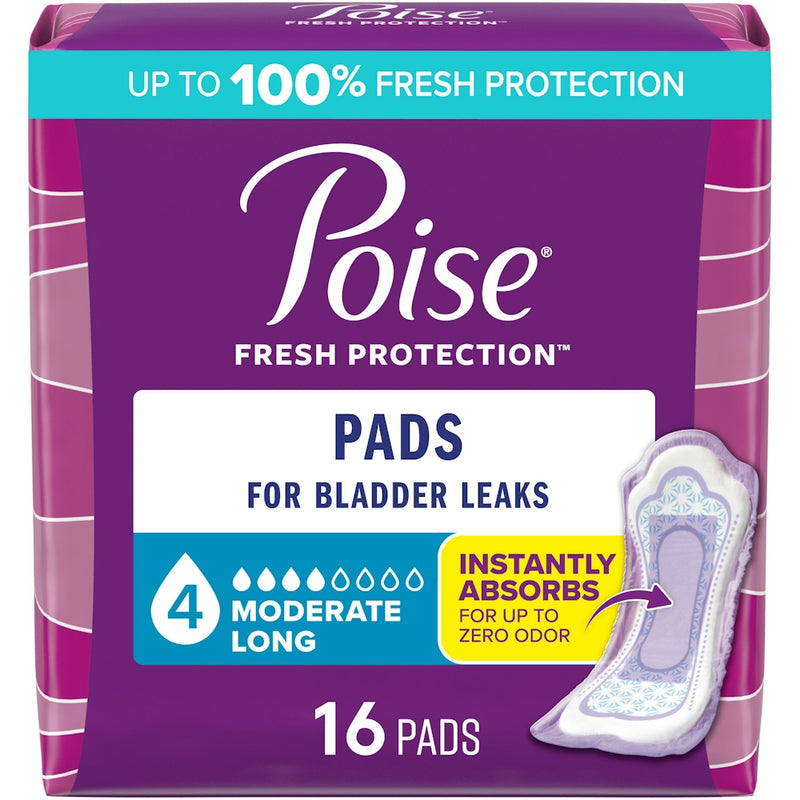 Poise Poise Postpartum Incontinence Bladder Control Pads For Women – Moderate Absorbency 16ct Size Long Menstrual Pads White Smoke
