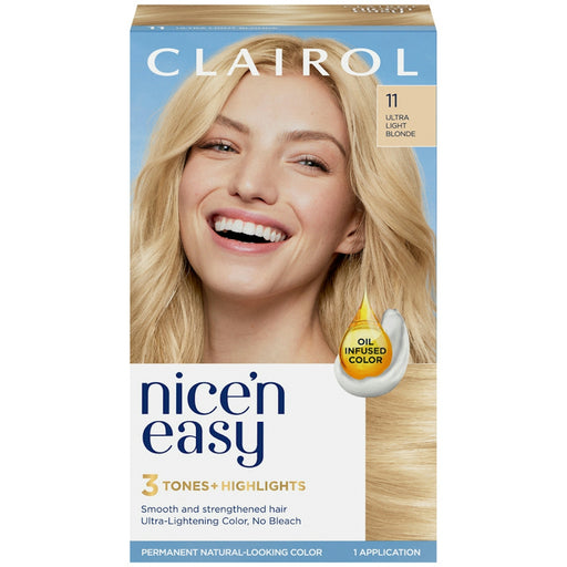 Nice N Easy Clairol Nice 'n Easy Permanent Hair Dye, 87 Ultra Light Natural Blonde, 1 Kit Hair Color White Smoke