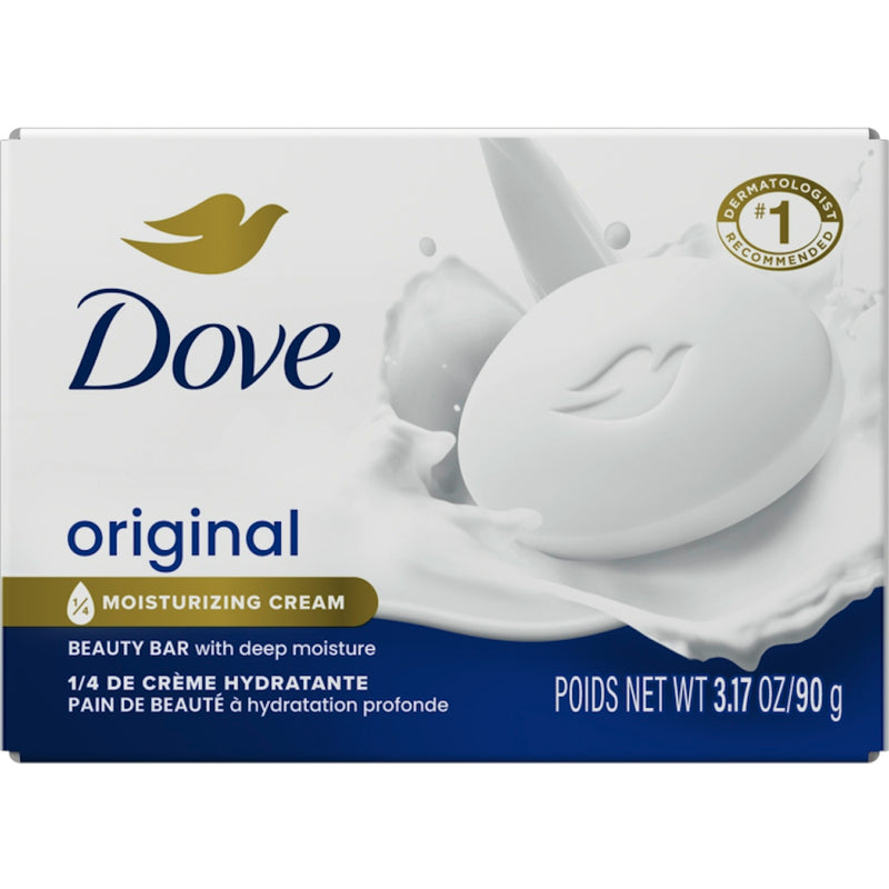 Dove Dove Beauty Bar Original White - 3.15 oz (1 Count) - Single Bar Bar Soap Light Gray