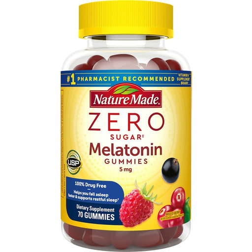 Nature Made Nature Made Melatonin, Zero Sugar, 5 Mg, Gummies, Mixed Berry Vitamins & Supplements White Smoke