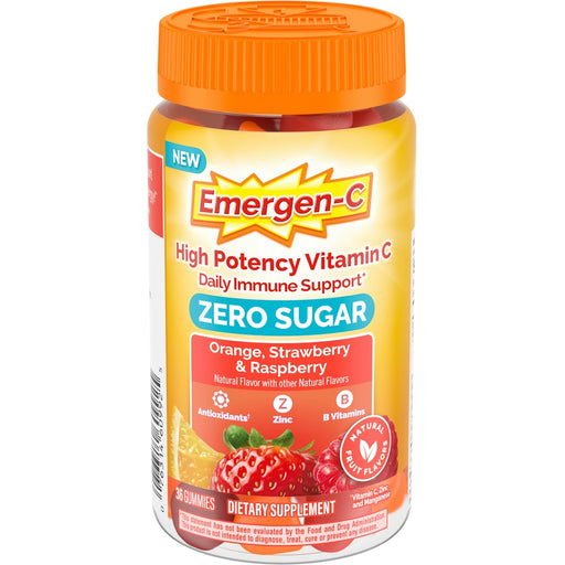 Emergen-C Emergen-C Zero Sugar Immune Support Adult Gummies Vitamins & Supplements Dark Orange