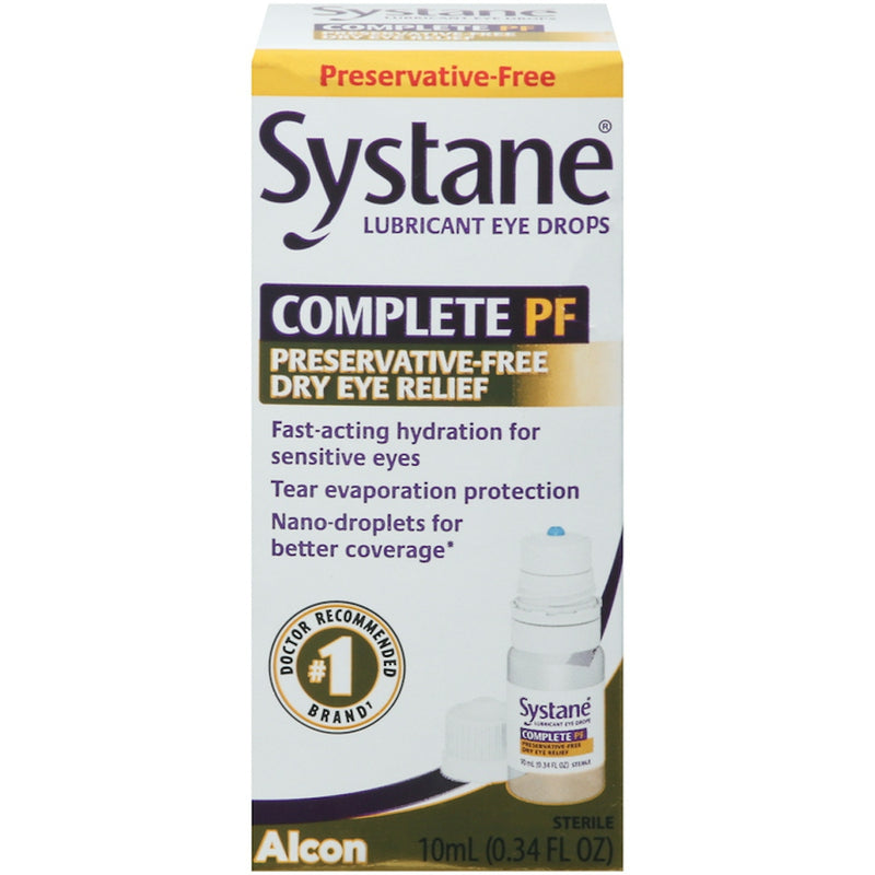 Systane Systane Complete PF Lubricant Eye Drops 0.34 Fl Oz Eye Drops & Lubricants Light Gray