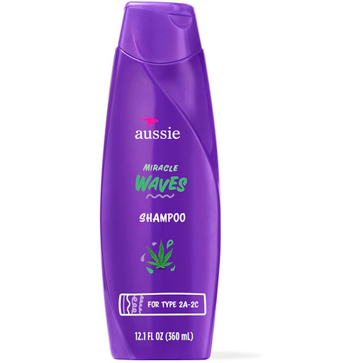 Aussie Aussie Miracle Waves Anti-Frizz Hemp Paraben-Free Shampoo - 12.1 Fl Oz Shampoo Dark Orchid