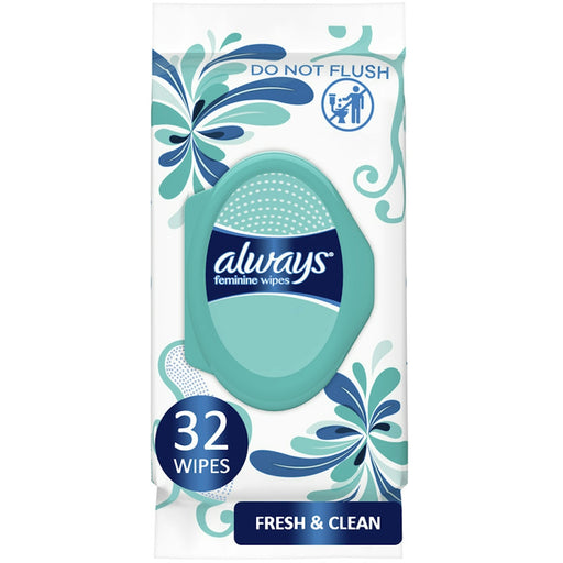 Always Always Feminine Wipes, Fresh & Clean, Soft Pack, 32 Ct Personal Care White Smoke