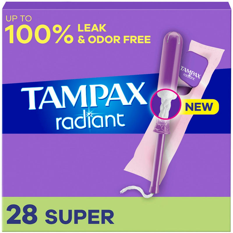 Tampax Tampax Radiant Super Absorbency Tampons - Unscented Tampons Medium Purple