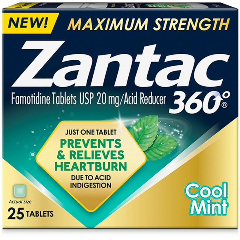 Zantac 360 Zantac 360 Acid Reducer, Maximum Strength, 20 Mg, Tablets, Cool Mint Health & Beauty Midnight Blue