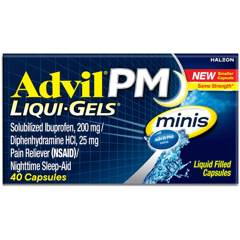 Advil Advil PM Liqui-Gels Minis, 40 Liquid Filled Capsules Medicine & Drugs Midnight Blue