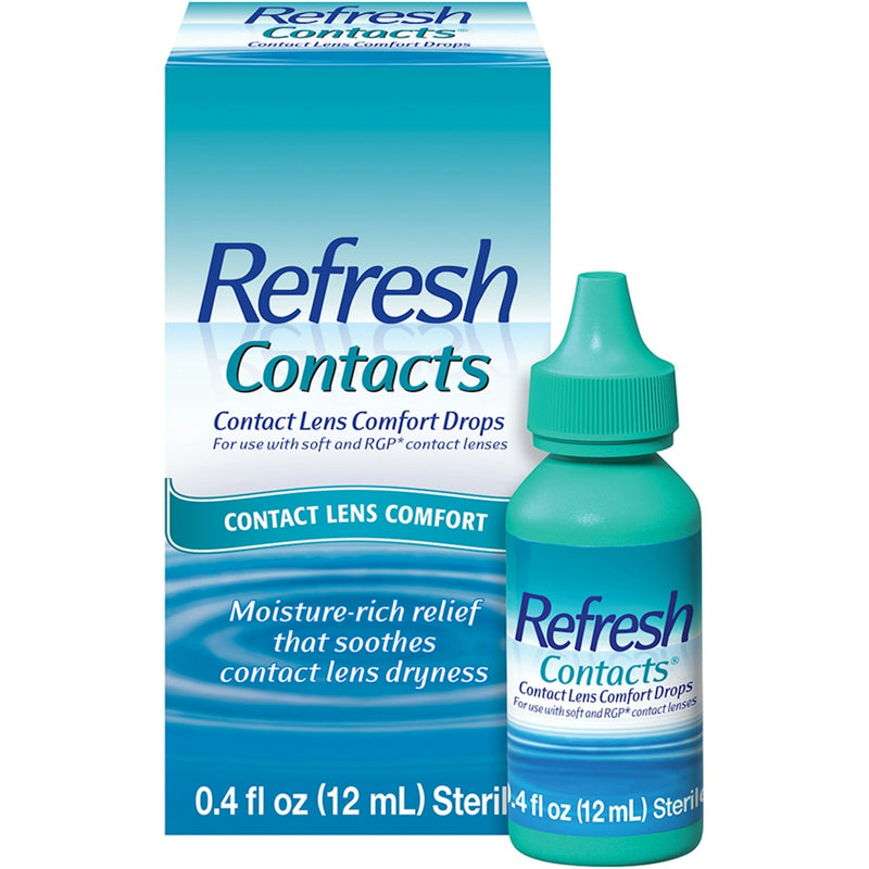 Refresh Refresh Contacts Contact Lens Comfort Drops, 0.4 Fl Oz Personal Care White Smoke