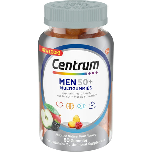 Centrum Centrum Men 50+ Multivitamin gummies Fruit 80Ct Vitamins & Supplements White Smoke