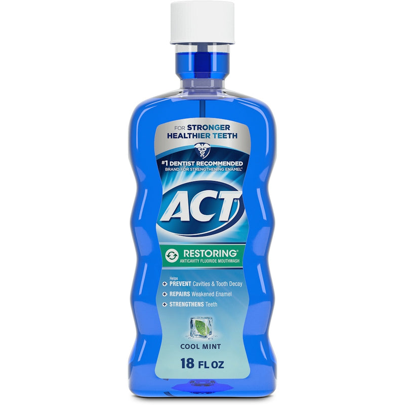 Act Act Restoring Cool Mint Anticavity Fluoride Mouthwash 18 Fl Oz Mouthwash White Smoke