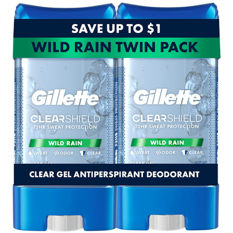 Gillette Gillette Wild Rain Clear Gel Men’s Antiperspirant & Deodorant, 3.8 Oz Deodorant Light Steel Blue