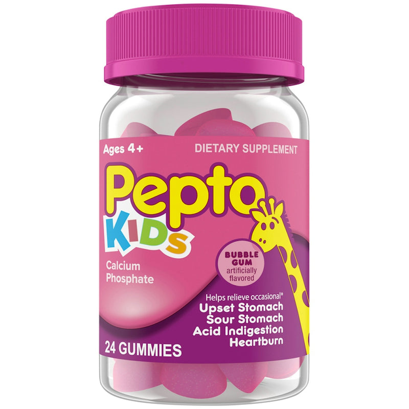 Pepto Pepto Calcium Phosphate, Kids, Gummies, Bubble Gum, Ages 4 Skin Care Violet Red
