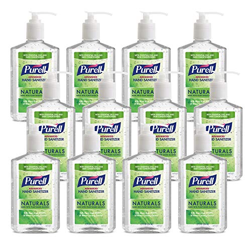 Purell Purell Naturals Advanced Hand Sanitizer Gel, With Skin Conditioners And Essential Oils, 12 Fl Oz Counter Top Pump Bottle - 9629-12 Personal Care White Smoke