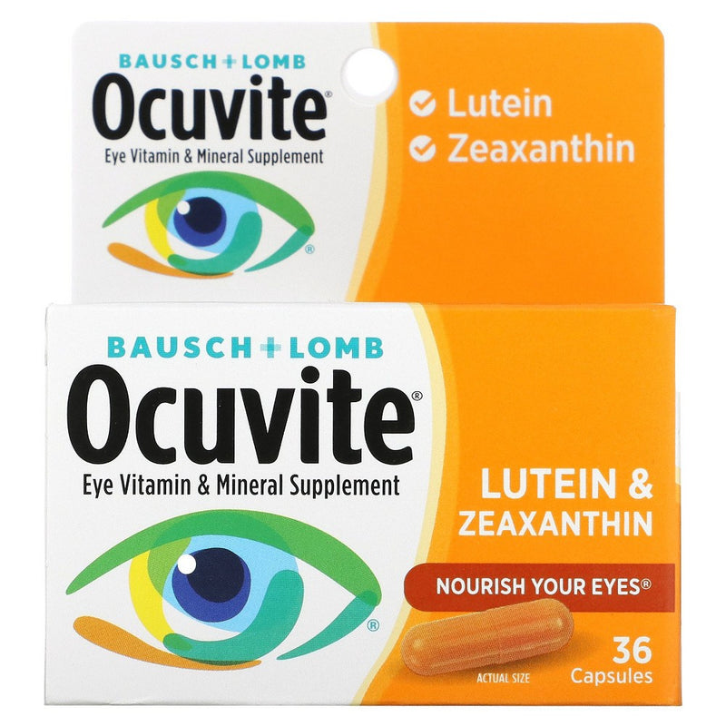 Ocuvite Ocuvite Bausch + Lomb Lutein & Zeaxanthin Vitamin & Mineral Supplement, 36 Ct Capsules Vitamins & Supplements White Smoke