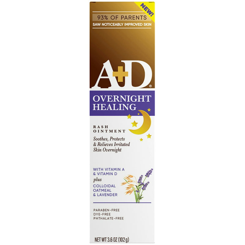 A+D A+D Overnight Healing Diaper Rash Ointment 3.6 Oz Diaper Rash Treatments Lavender