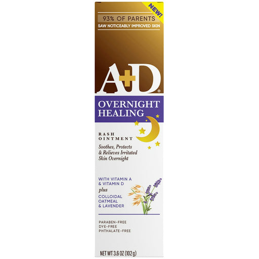 A+D A+D Overnight Healing Diaper Rash Ointment 3.6 Oz Diaper Rash Treatments Lavender