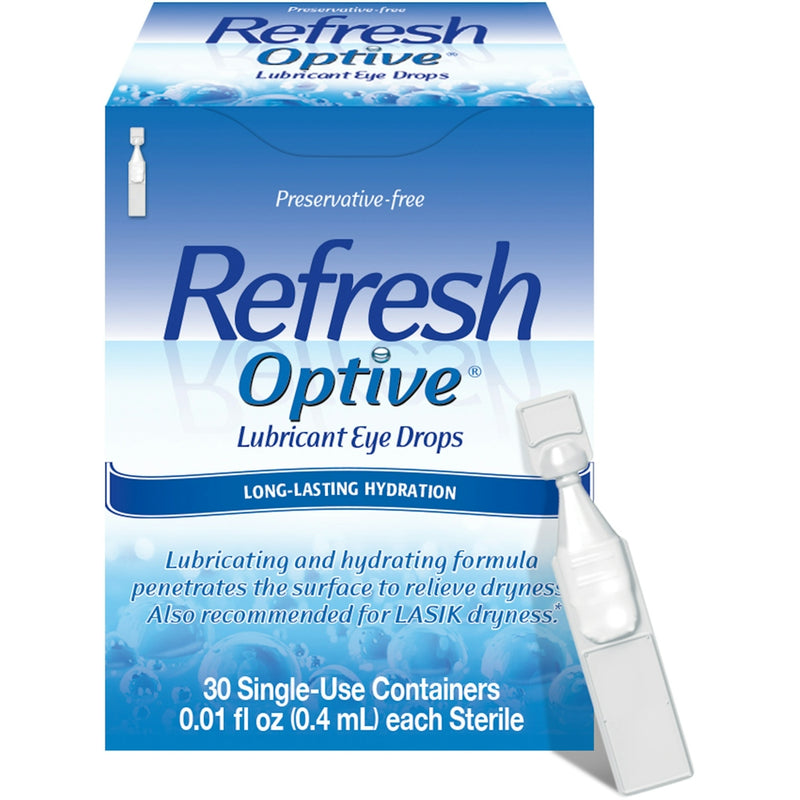 Refresh Refresh Optive Lubricant Eye Drops 30 Single-Use Containers Eye Drops & Lubricants White Smoke