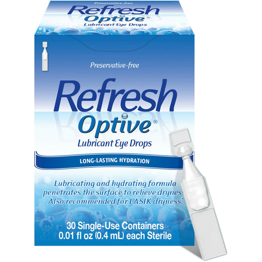 Refresh Refresh Optive Lubricant Eye Drops 30 Single-Use Containers Eye Drops & Lubricants White Smoke