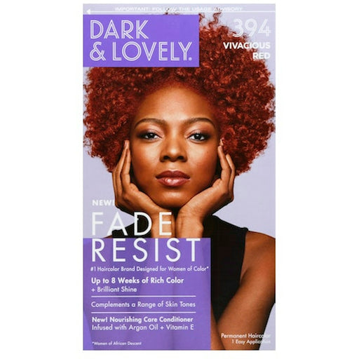 Dark & Lovely Dark & Lovely Fade Resist Permanent Hair Color 394 Vivacious Red Hair Color Dark Red Default Title