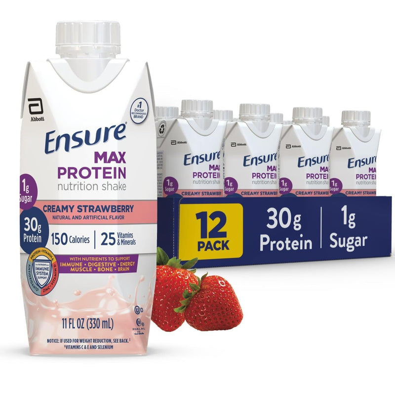 Ensure Ensure Max Protein Nutrition Shake Creamy Strawberry 11 Fl Oz Fitness & Nutrition White Smoke