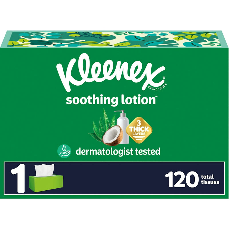 Kleenex Kleenex 3 Ply Coconut Oil + Aloe Soothing Lotion Tissues Facial Tissues Sea Green