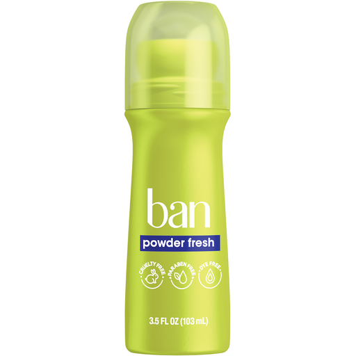 Ban Ban Invisible Roll On Powder Fresh Antiperspirant Deodorant 3.5 Fl Oz Deodorant Yellow Green
