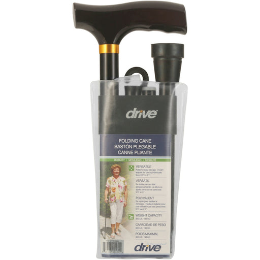 Drive Medical Cane Lightweight Adjustable  Folding  With T Handle  Black Canes & Walking Sticks White Smoke