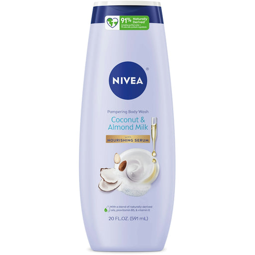 Nivea Nivea Coconut & Almond Milk Pampering Body Wash 20 Fl Oz Body Wash Light Gray