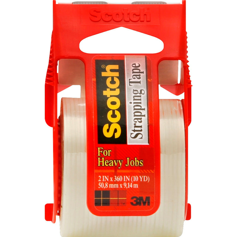 Scotch Scotch Reinforced Strength Shipping And Strapping Tape In Dispenser, 1.5" Core, 1.88" X 10 Yds, Clear MMM50 Office & Chair Mats White Smoke