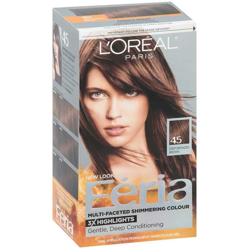 Feria Feria L'Oréal Paris Multi-Faceted Permanent Hair Color - 45 Deep Bronzed Brown Hair Color Gray