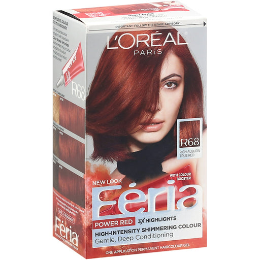 Feria Feria L'Oréal Paris Multi-Faceted Permanent Hair Color - R68 Rich Auburn True Red Hair Color White Smoke