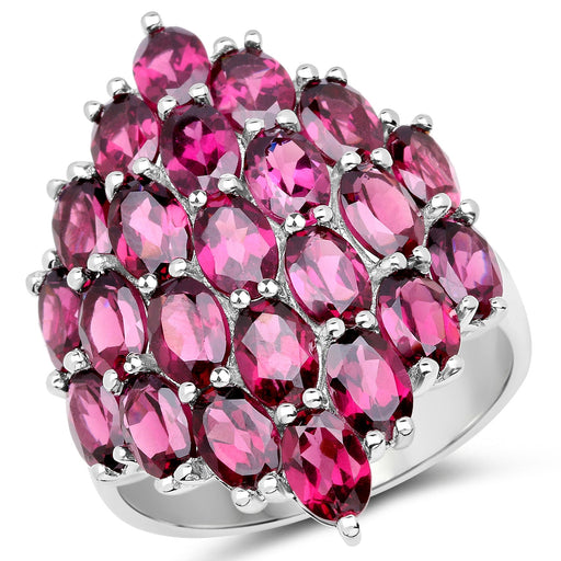 Bids.com 11.50 Carat Genuine Rhodolite .925 Sterling Silver Ring Rings White Smoke size 6.00,size 8.00,size 10.00,size 7.00,size 9.00,size 12.00